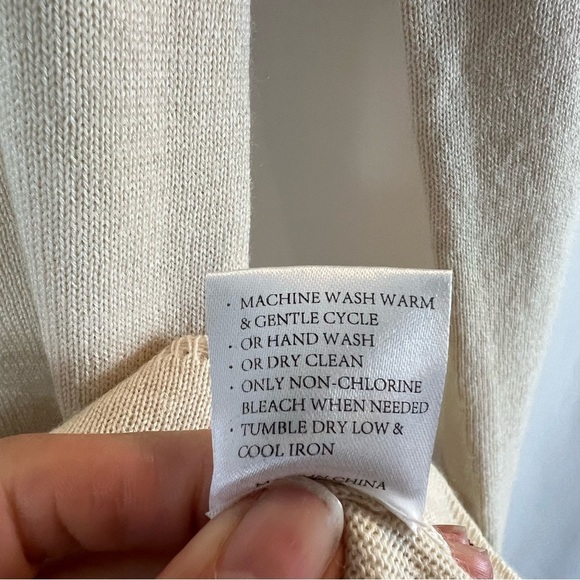 Elbow Patch Sweater Women's Victorian Romantic Long Cream Button-Up Cardigan M - Picture 11 of 12